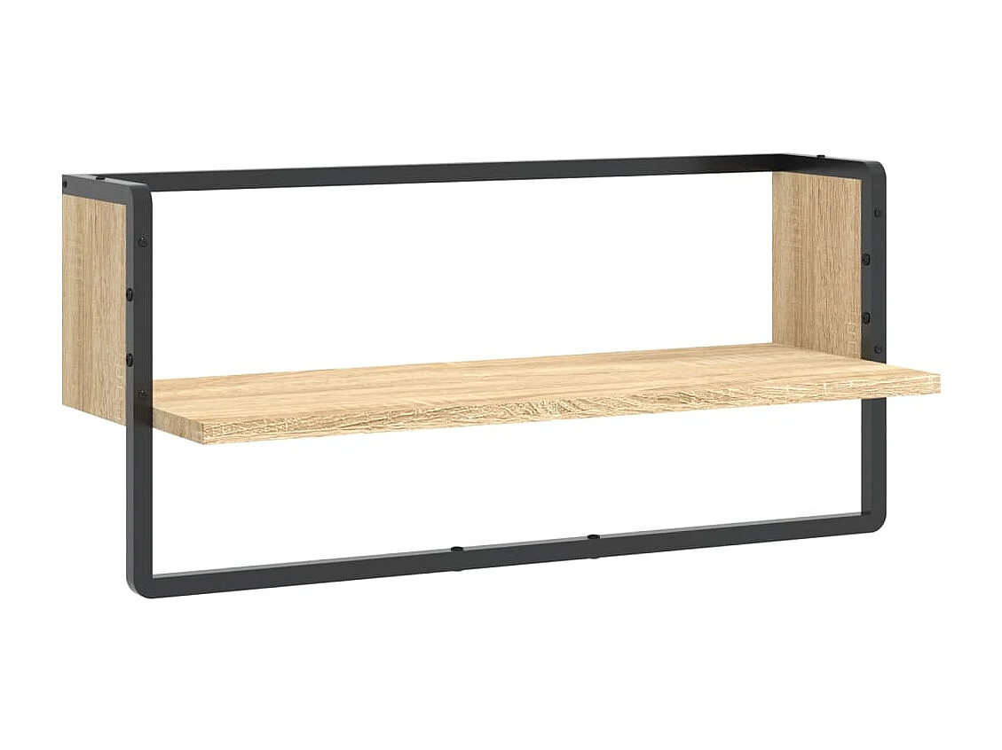 Étagère murale avec barre chêne sonoma 65x25x30 cm
