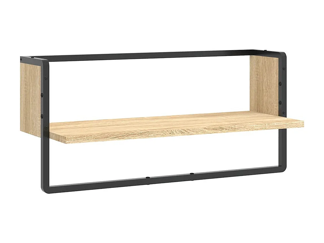Étagère murale avec barre chêne sonoma 65x25x30 cm