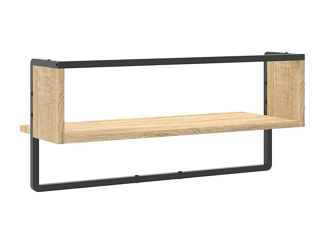 Étagère murale avec barre chêne sonoma 65x25x30 cm
