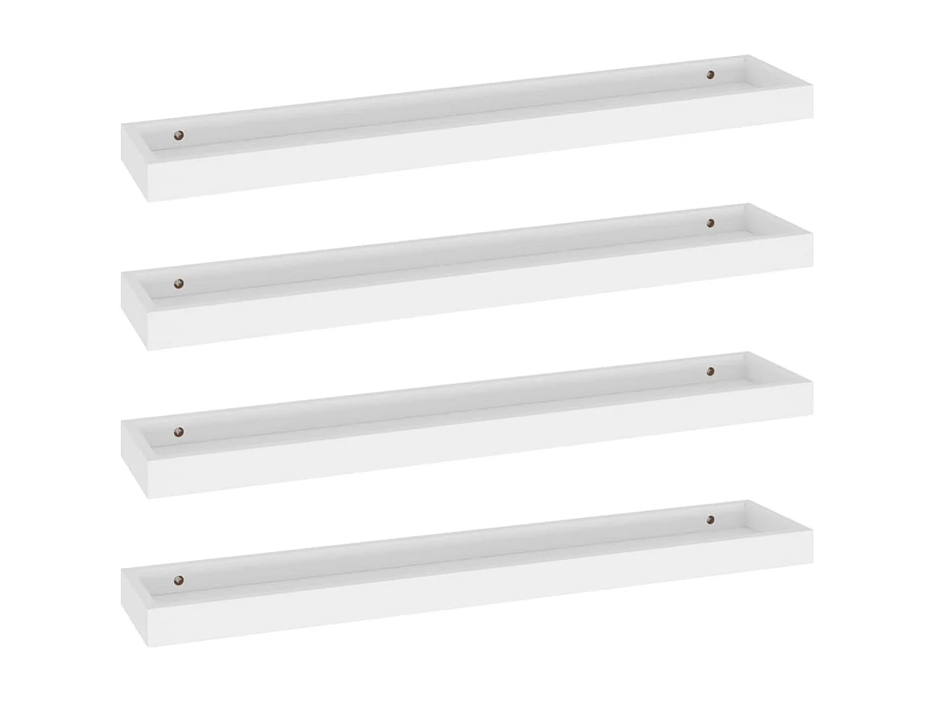 Étagères murales Loggia 4 pcs Blanc 80x15x4 cm MDF