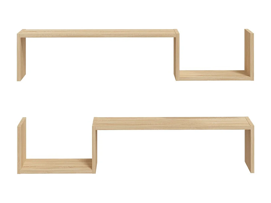 Estantes de pared 2 uds madera de ingeniería roble 100x15x20 cm
