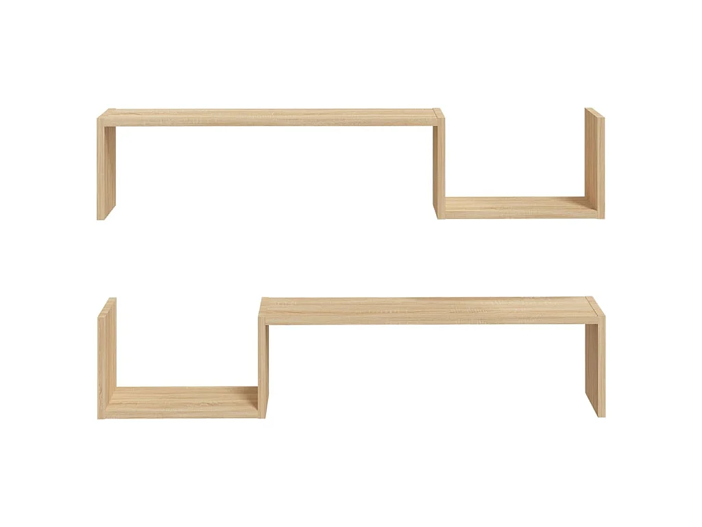 Étagères murales 2 pcs chêne sonoma 100x15x20cm bois ingénierie