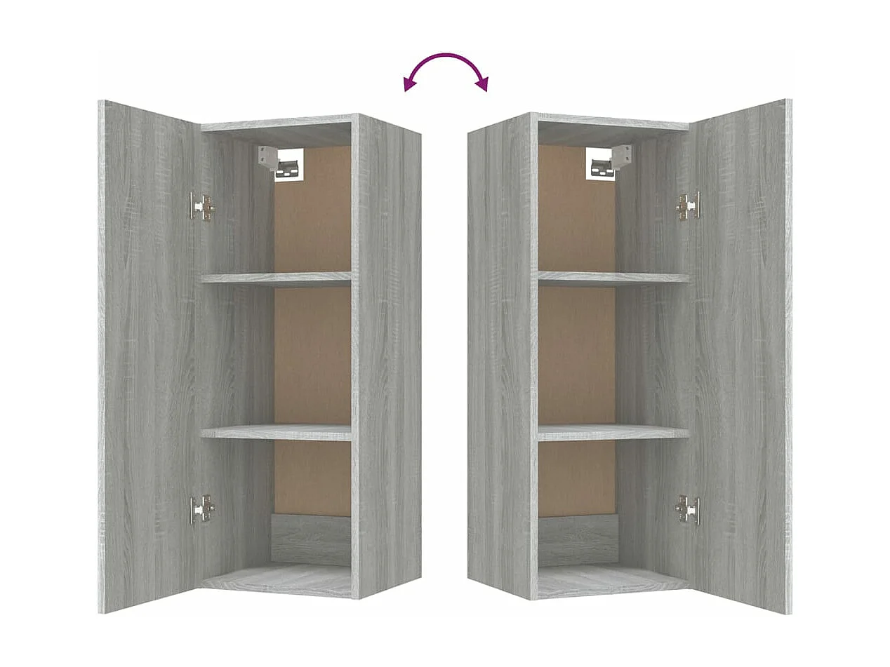 Armoire murale Sonoma gris 34,5x34x90 cm Bois d'ingénierie