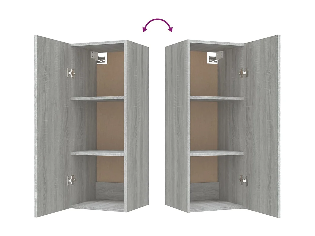 Armoire murale Sonoma gris 34,5x34x90 cm Bois d'ingénierie