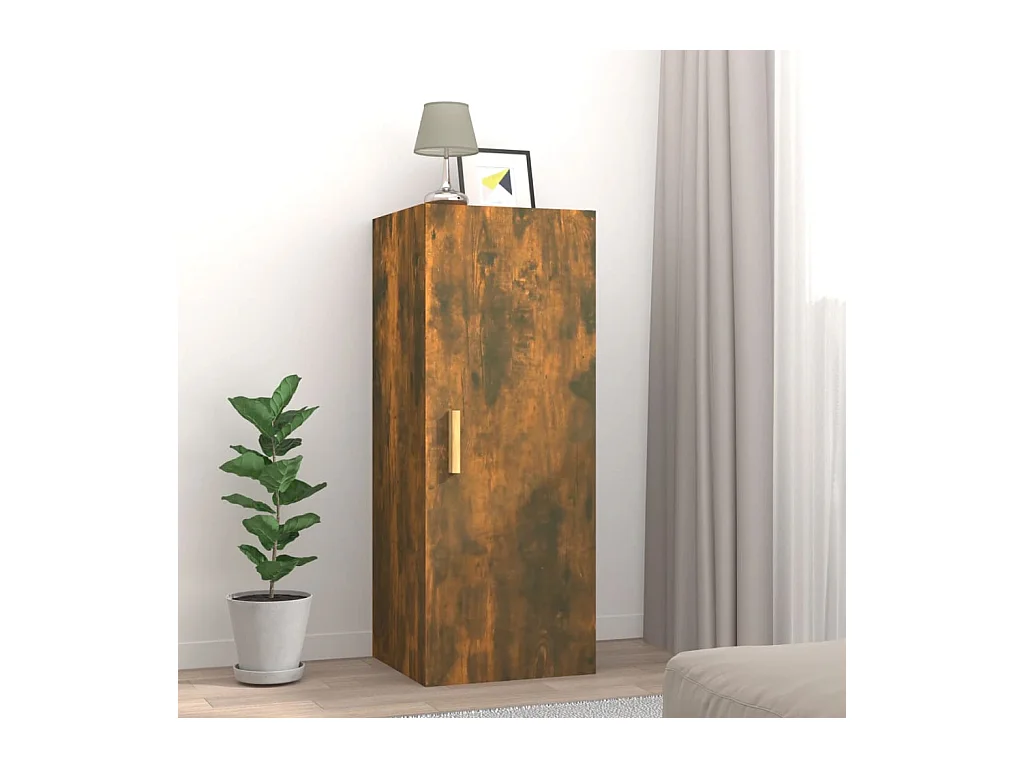 Armoire murale Chêne fumé 34,5x34x90 cm Bois d'ingénierie