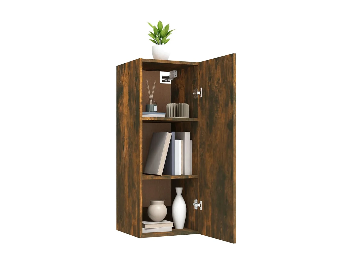 Armoire murale Chêne fumé 34,5x34x90 cm Bois d'ingénierie