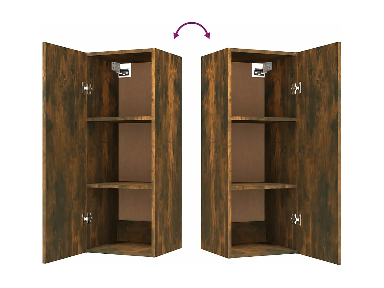 Armoire murale Chêne fumé 34,5x34x90 cm Bois d'ingénierie
