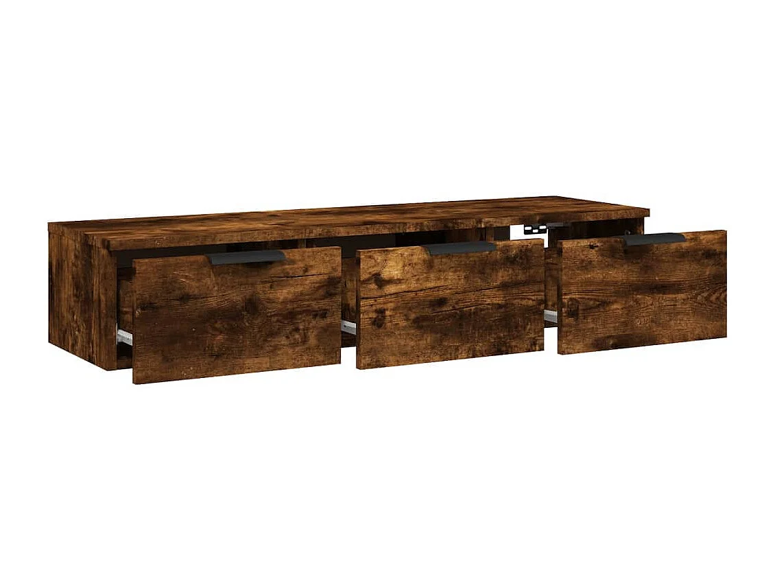 Armario de pared madera ingeniería roble ahumado 102x30x20 cm