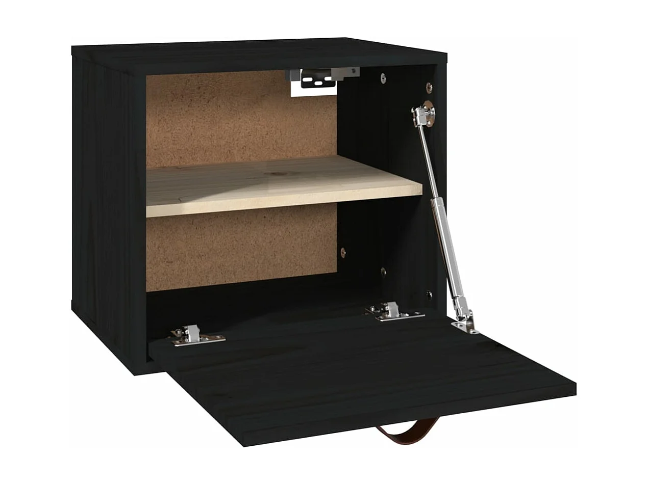 Wandkast 40x30x35 cm massief grenenhout zwart