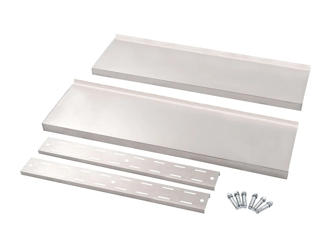 Mensola a Sospensione a 2 Livelli in Acciaio Inox 100x30 cm