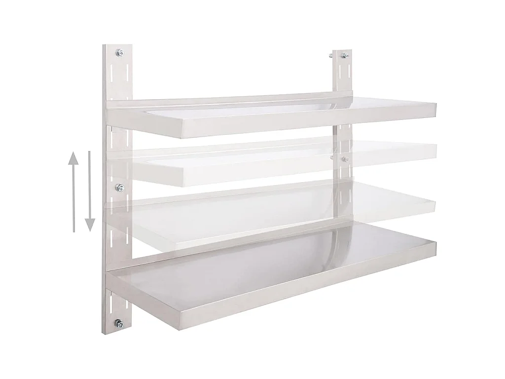 Étagère murale à 2 niveaux Acier inoxydable 100x30 cm
