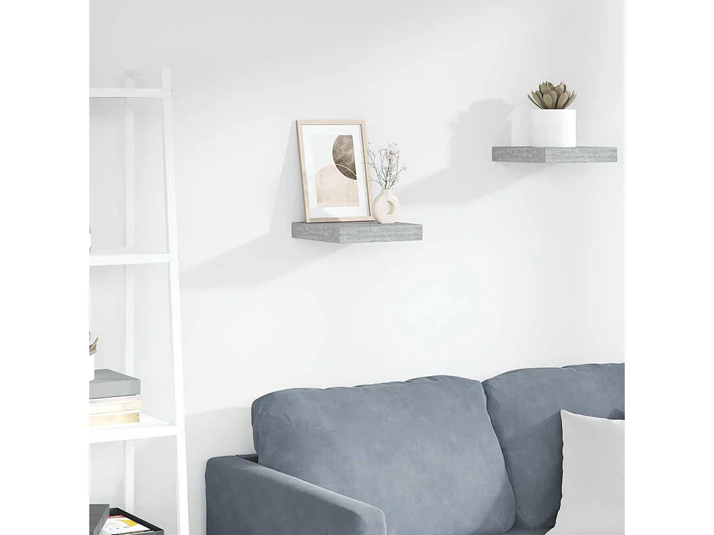 Étagère murale flottante gris béton 23x23,5x3,8 cm MDF