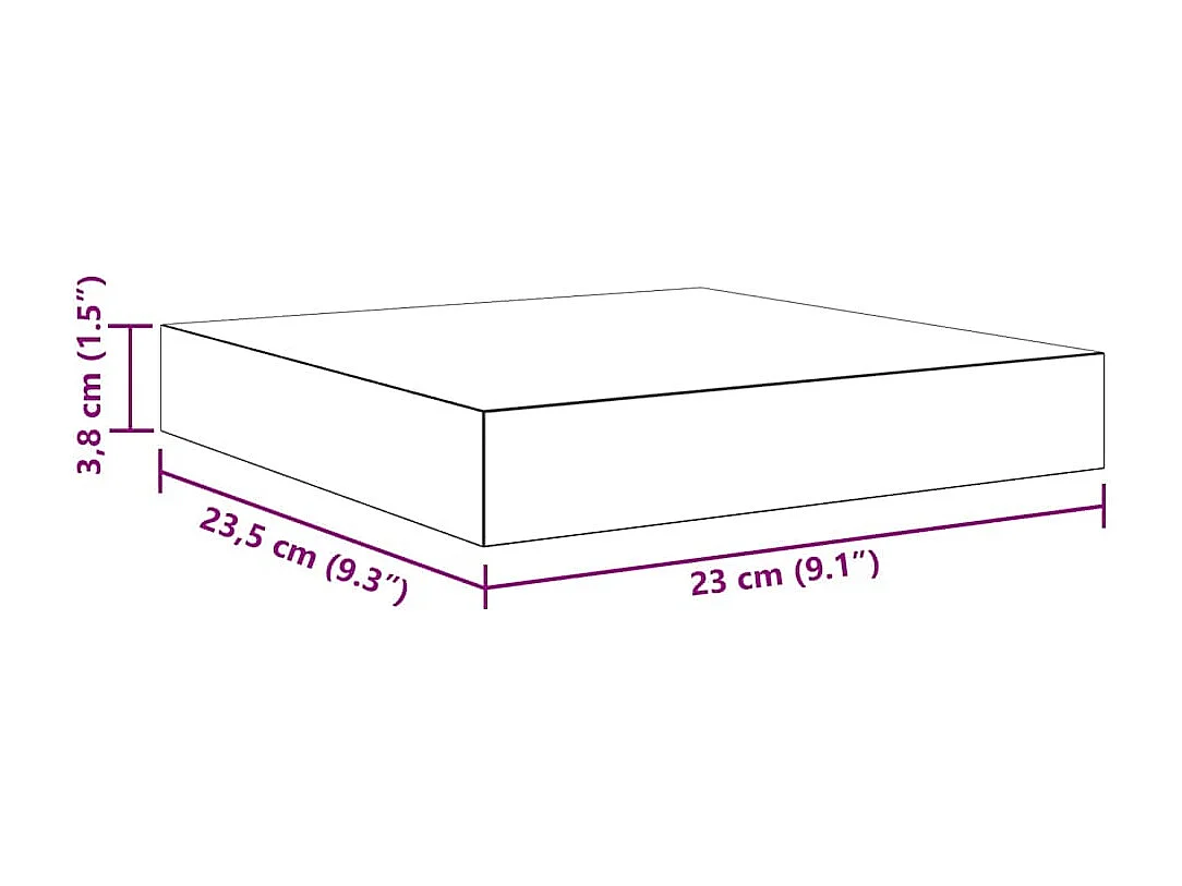 Étagère murale flottante gris béton 23x23,5x3,8 cm MDF