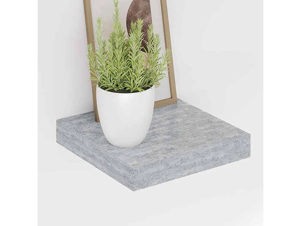 Étagère murale flottante gris béton 23x23,5x3,8 cm MDF