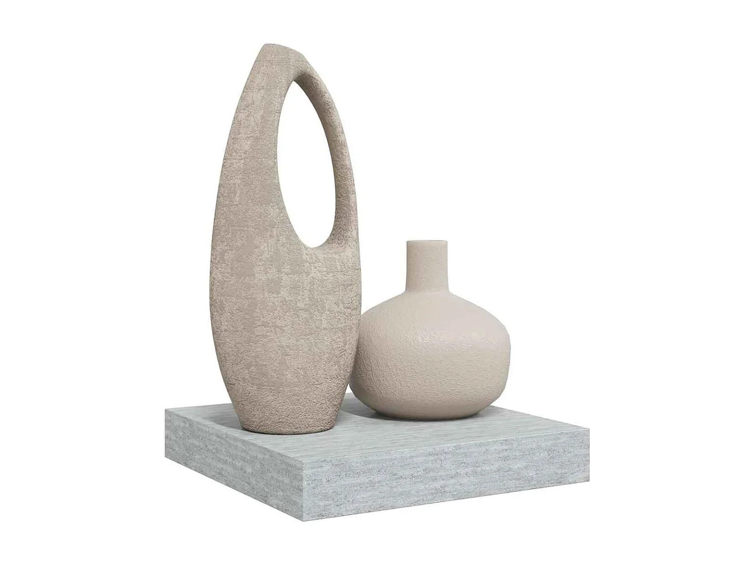Étagère murale flottante gris béton 23x23,5x3,8 cm MDF