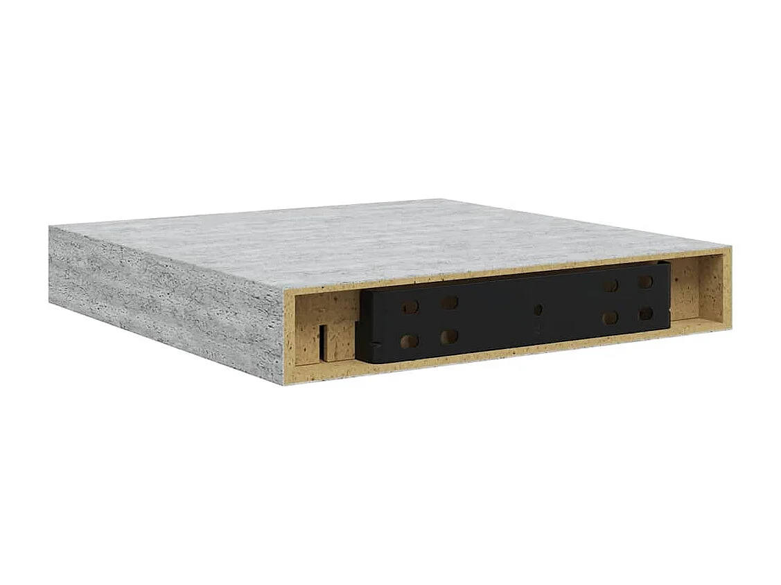 Étagère murale flottante gris béton 23x23,5x3,8 cm MDF