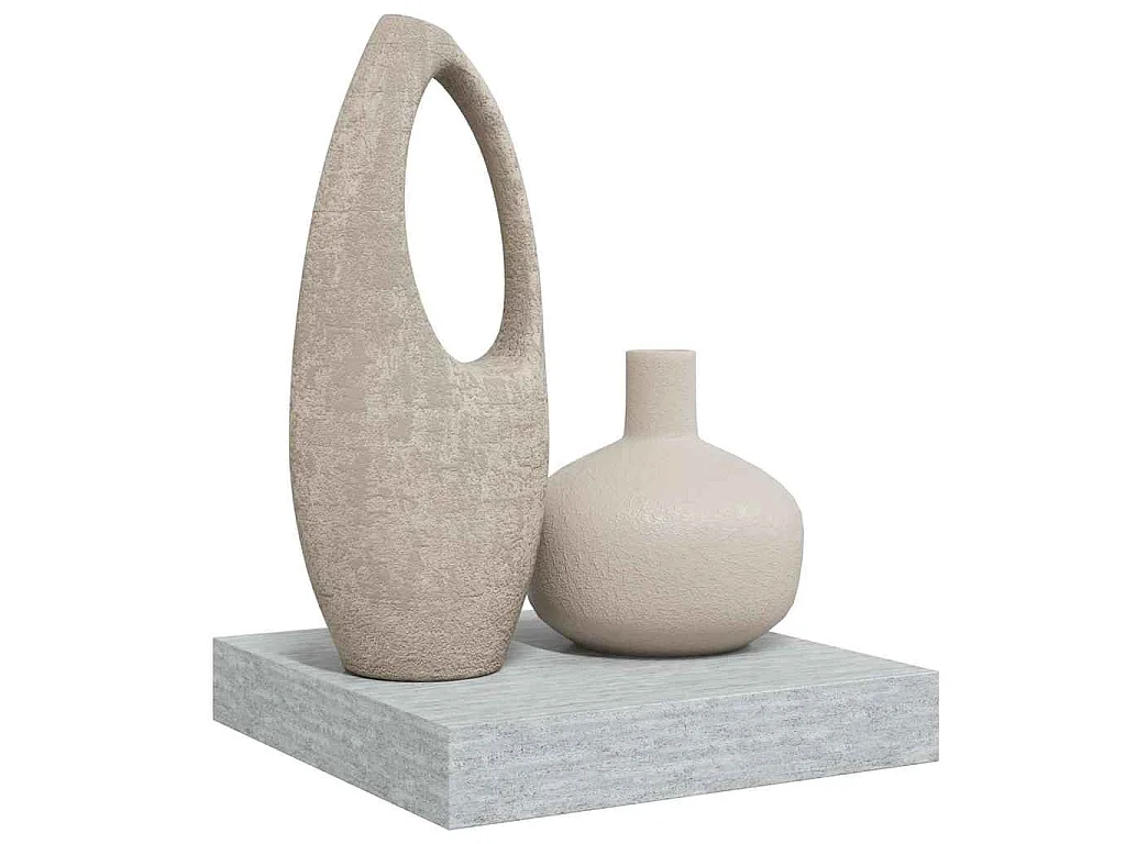 Étagère murale flottante gris béton 23x23,5x3,8 cm MDF