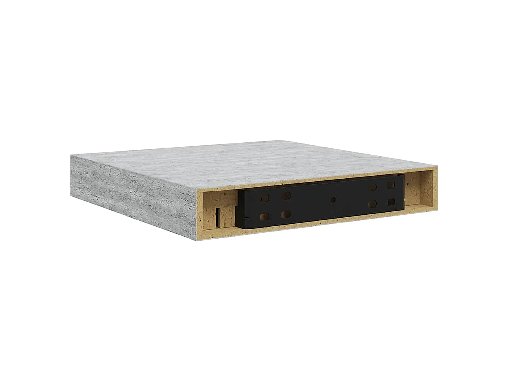 Étagère murale flottante gris béton 23x23,5x3,8 cm MDF