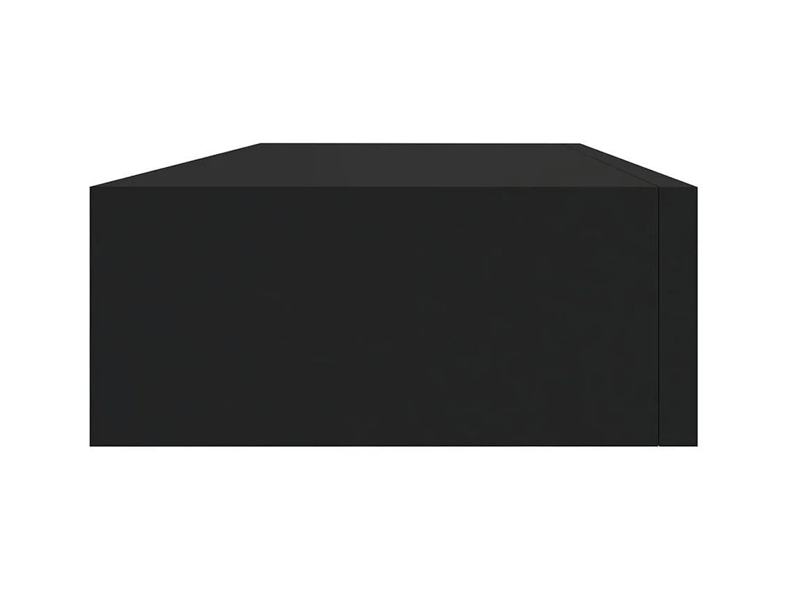 Wandschappen 2 st met lade 60x23,5x10 cm MDF zwart