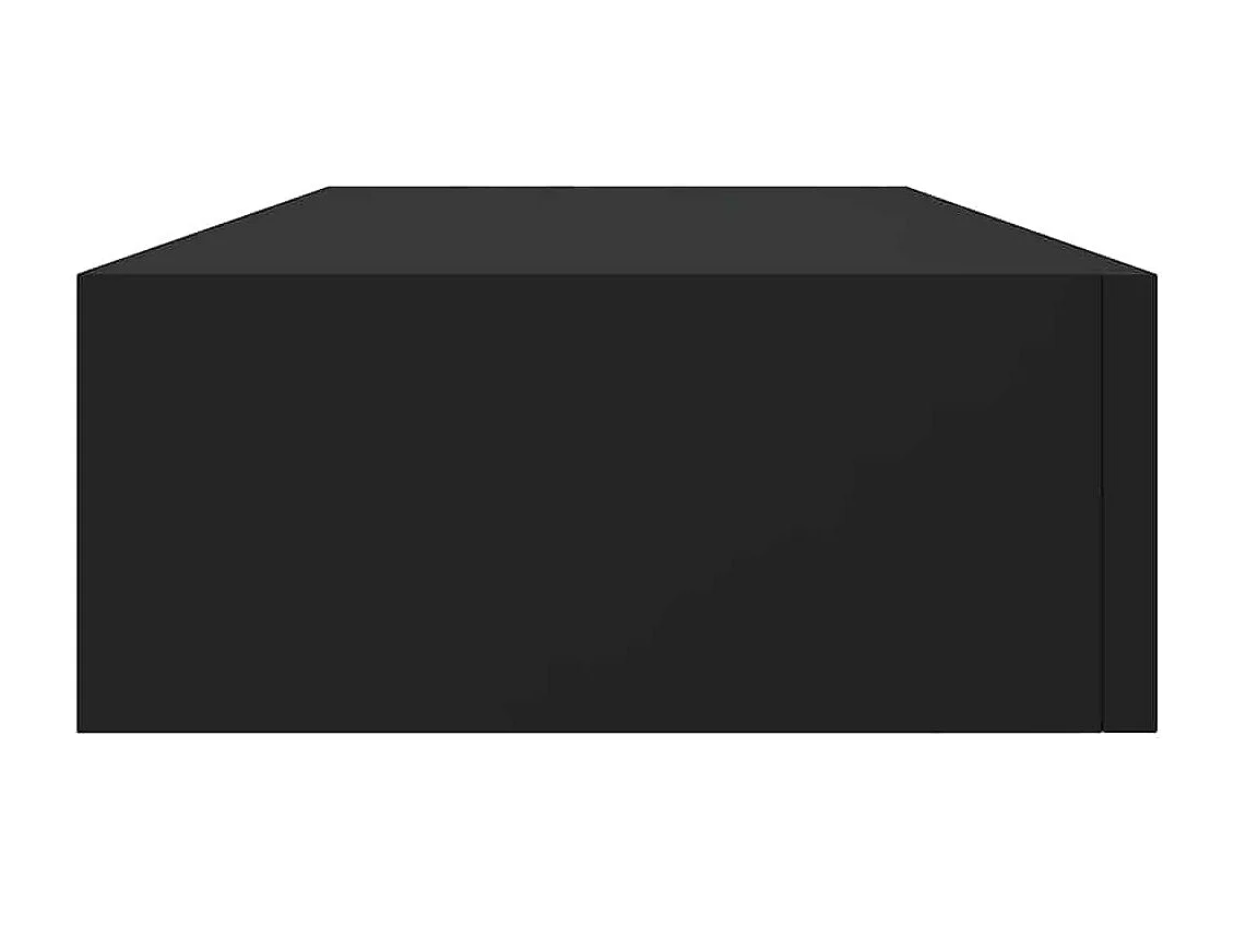 Étagères à tiroirs murales 2 pcs Noir 60x23,5x10 cm MDF