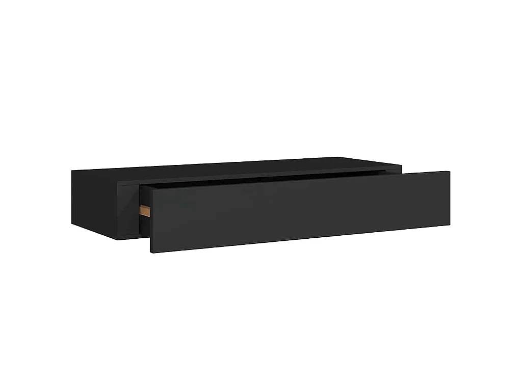 Wandschappen 2 st met lade 60x23,5x10 cm MDF zwart