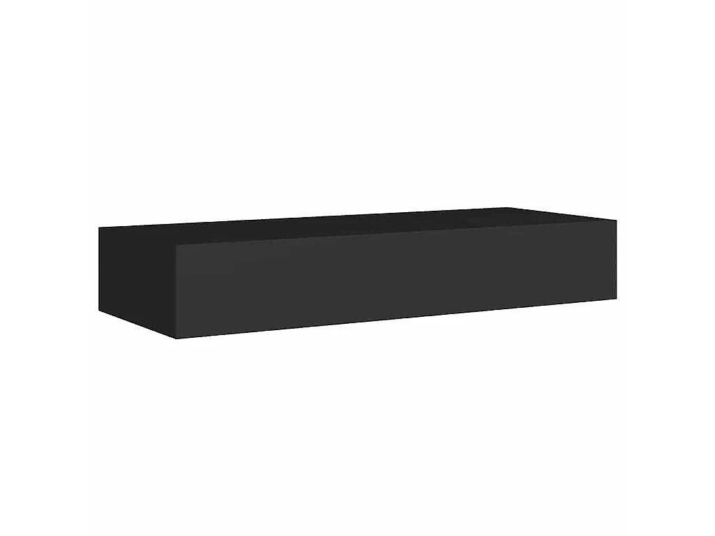 Wandschappen 2 st met lade 60x23,5x10 cm MDF zwart