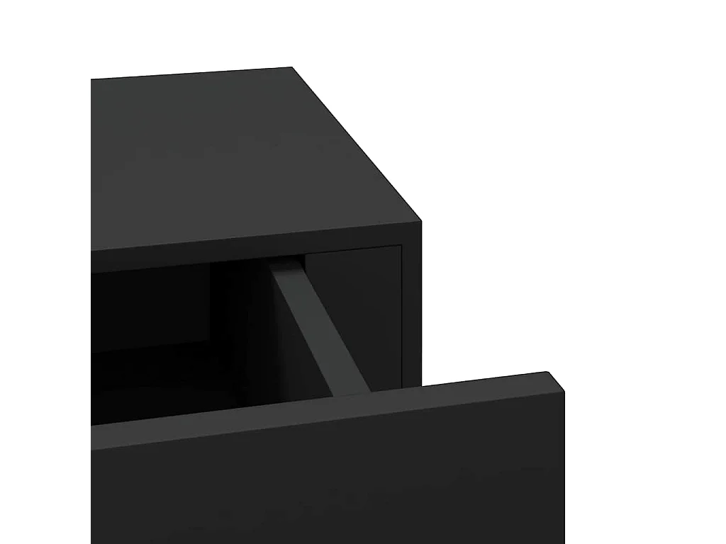 Wandschappen 2 st met lade 60x23,5x10 cm MDF zwart
