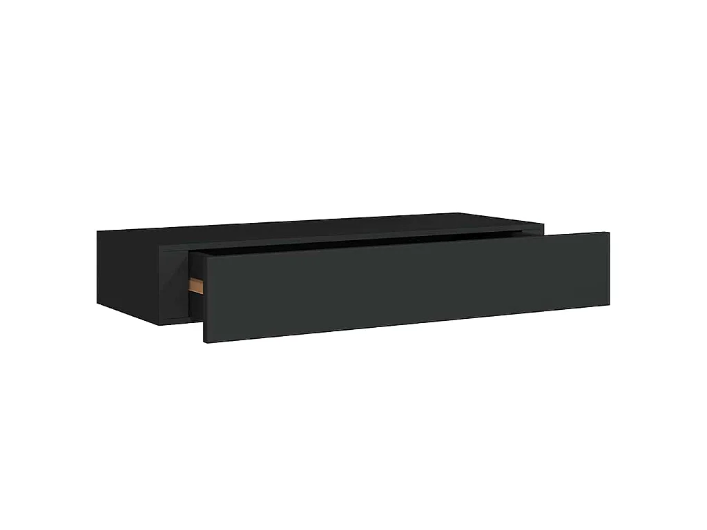 Prateleiras de parede c/ gavetas 2 pcs MDF 60x23,5x10 cm preto