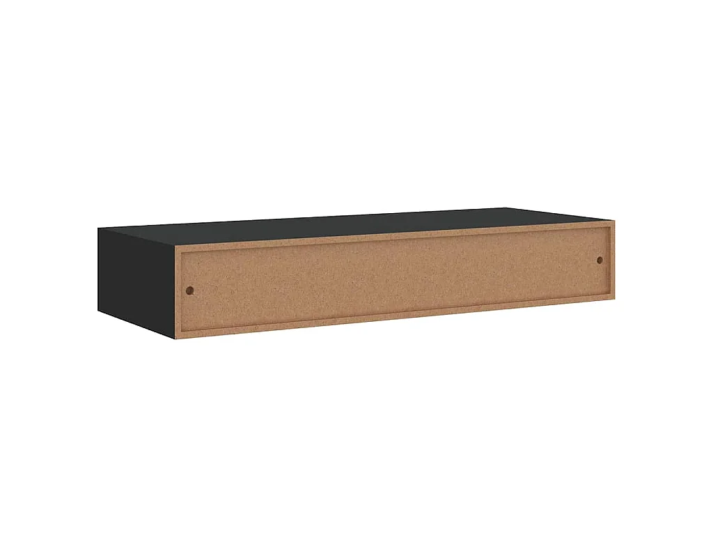 Prateleiras de parede c/ gavetas 2 pcs MDF 60x23,5x10 cm preto