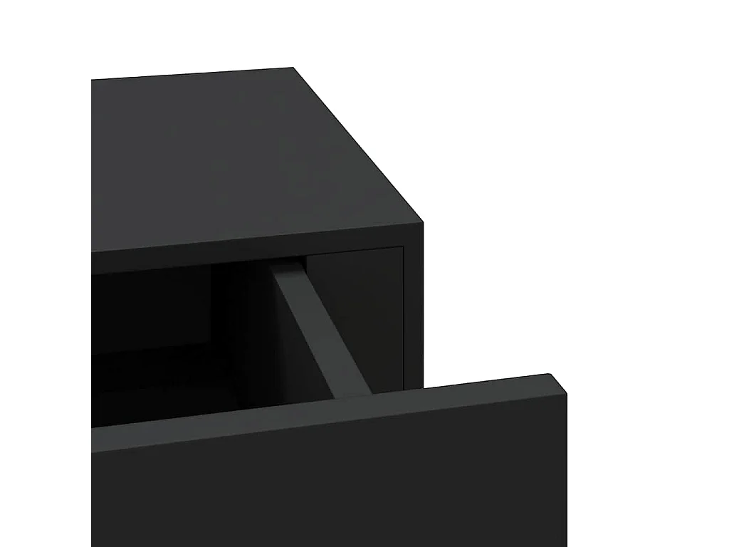 Prateleiras de parede c/ gavetas 2 pcs MDF 60x23,5x10 cm preto