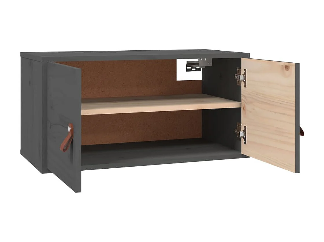 Armoires murales 2 pcs Gris 60x30x30 cm Bois de pin massif