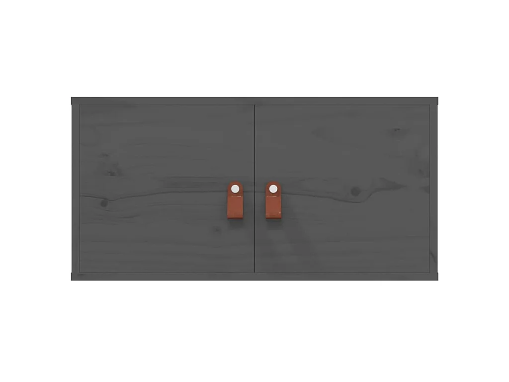 Armarios de pared 2 uds madera maciza de pino gris 60x30x30 cm