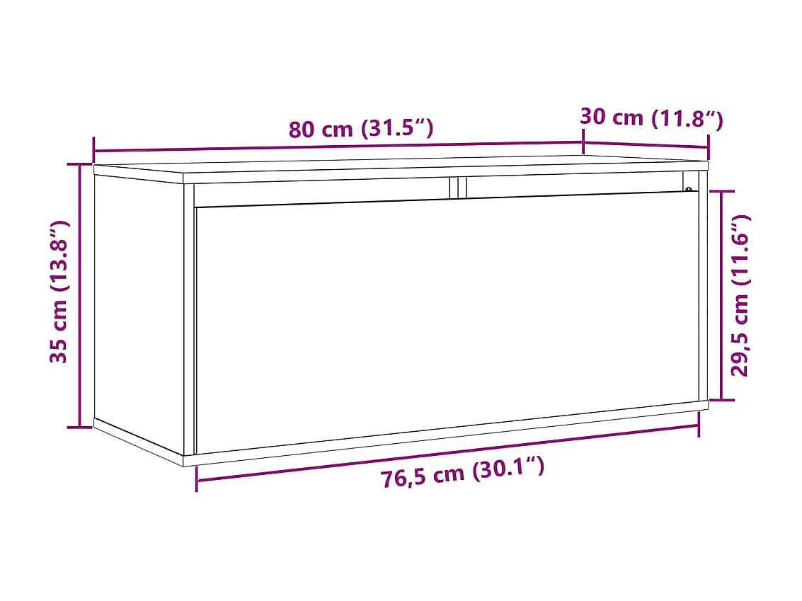 Armoire murale 80x30x35 cm Bois de pin massif