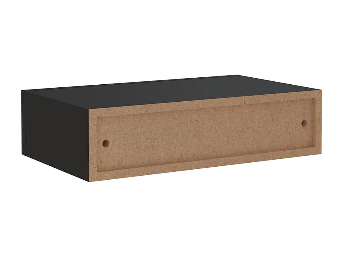 Étagère à tiroir murale noir 40x23,5x10 cm MDF