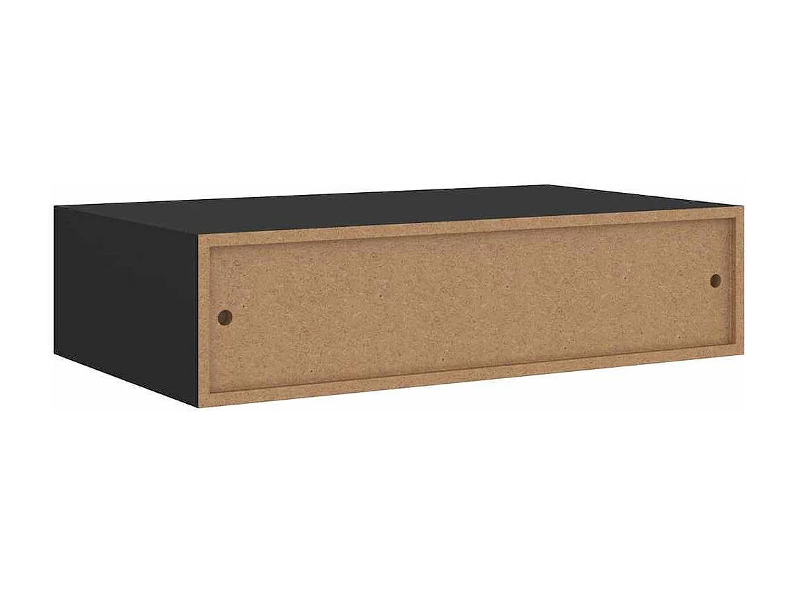 Étagère à tiroir murale noir 40x23,5x10 cm MDF
