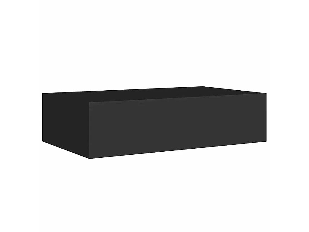 Prateleira de parede com gaveta MDF 40x23,5x10 cm preto
