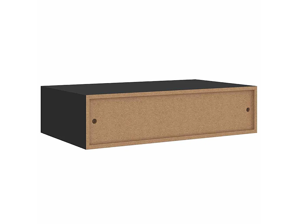 Prateleira de parede com gaveta MDF 40x23,5x10 cm preto