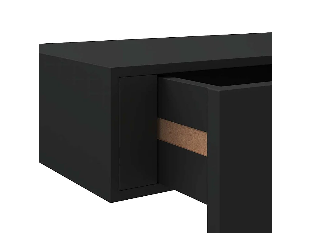 Prateleira de parede com gaveta MDF 40x23,5x10 cm preto