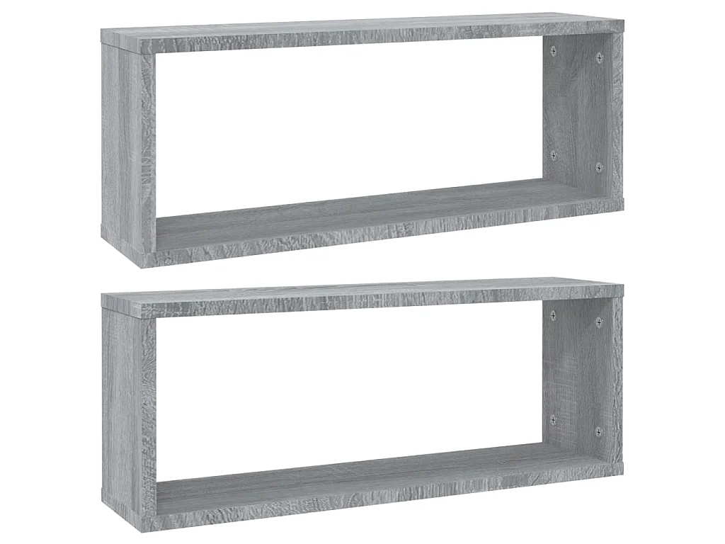Mensole Cubo Muro 2 pz Grigio Sonoma 60x15x23 cm in Multistrato
