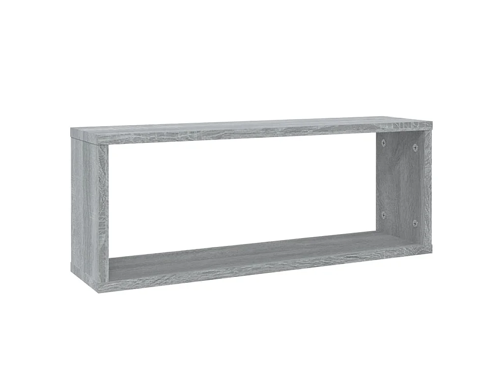 Étagères murales cube 2 pcs Sonoma gris 60x15x23 cm Bois
