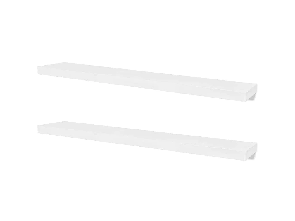 Wandplanken MDF zwevend voor boeken/dvd wit 2 st