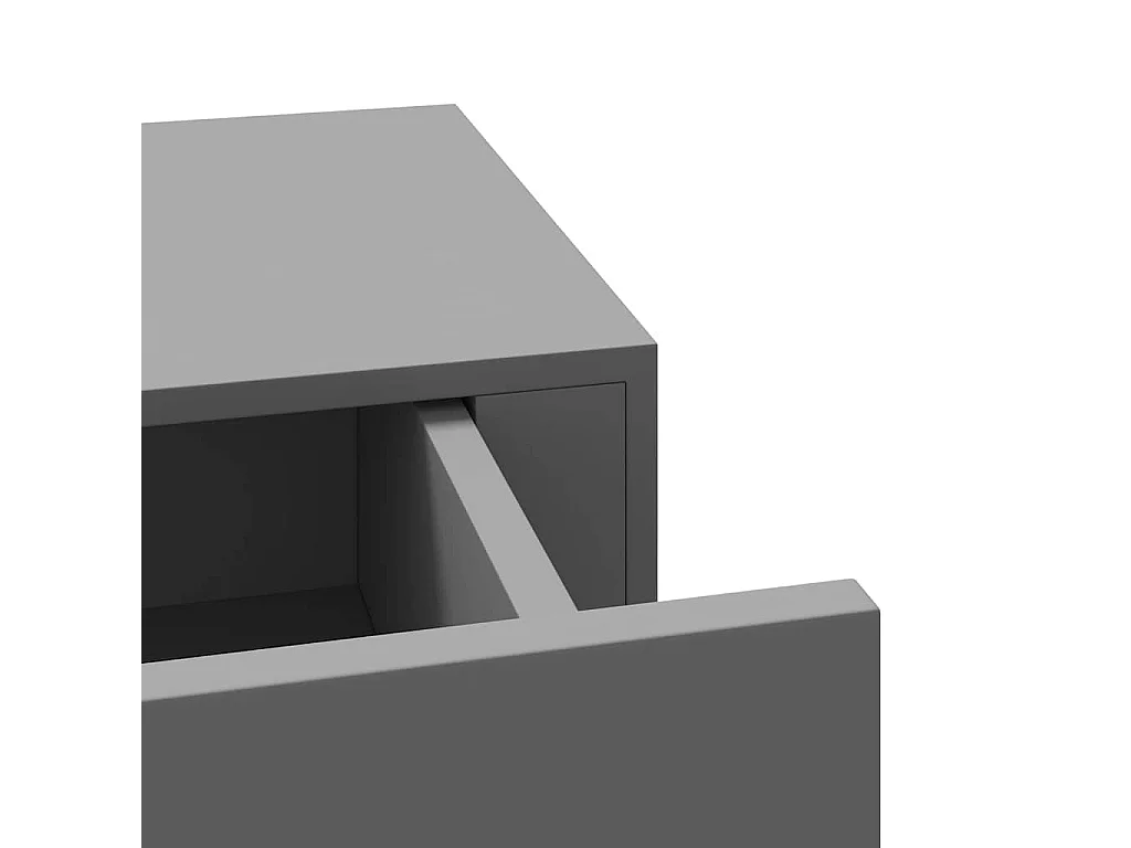 Étagère à tiroir murale Gris 60x23,5x10 cm MDF