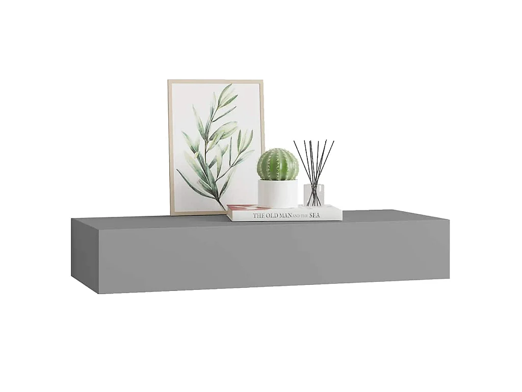 Wandschap met lade 60x23,5x10 cm MDF grijs