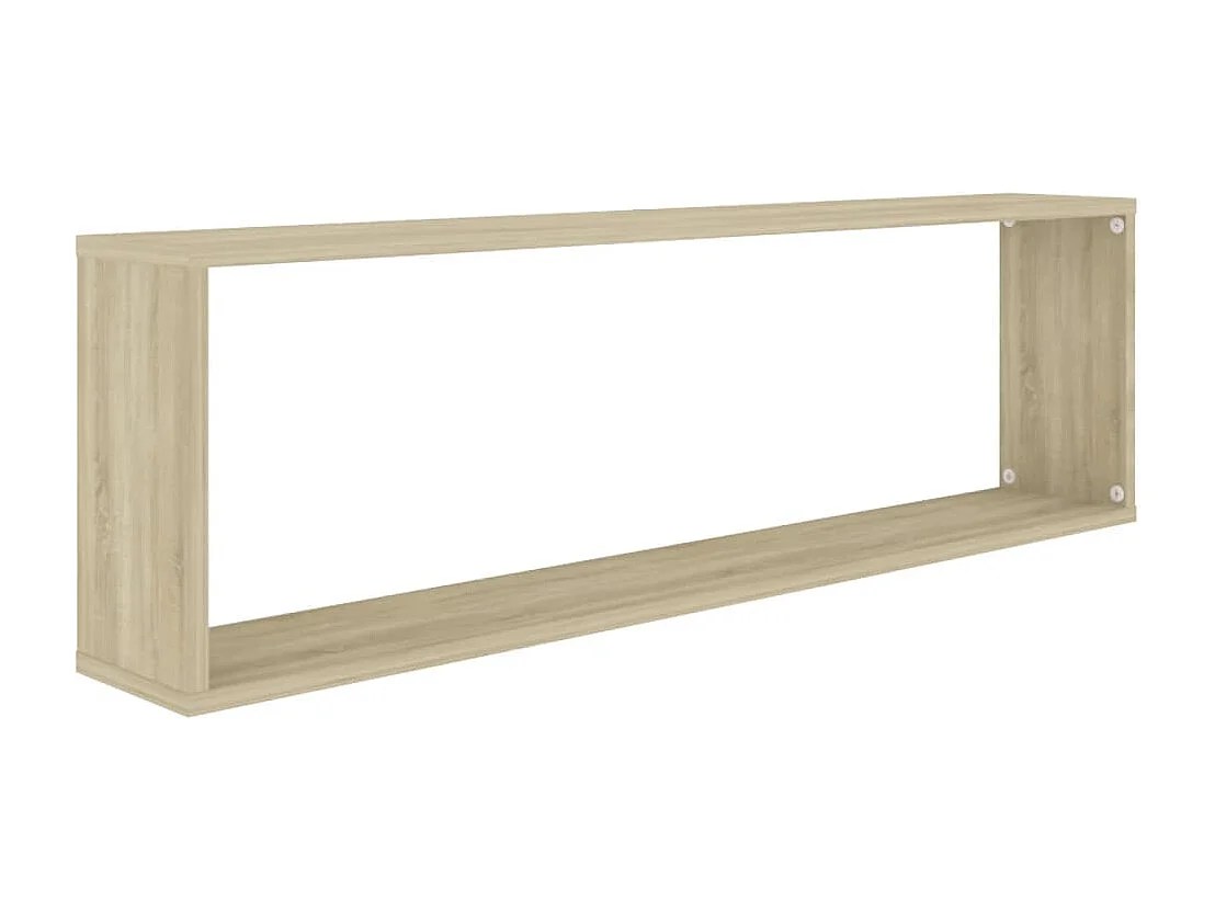 Estantes cubo pared 2uds contrachapado roble Sonoma 100x15x30cm