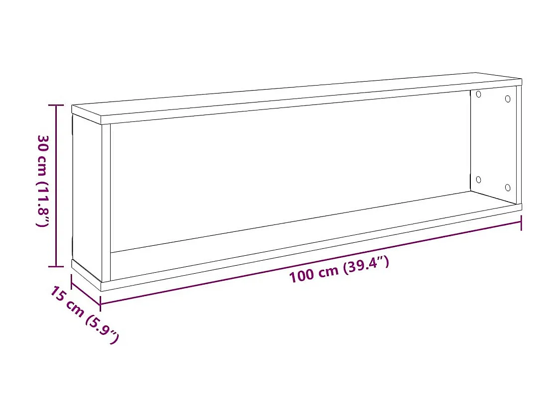 Étagères cube murales 2 pcs chêne sonoma bois d'ingénierie