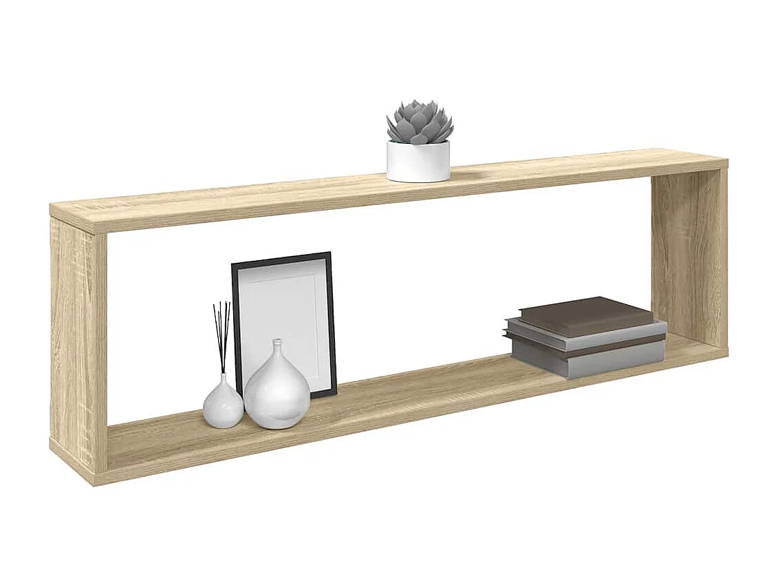 Étagères cube murales 2 pcs chêne sonoma bois d'ingénierie