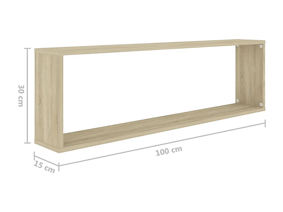 Étagères cube murales 2 pcs chêne sonoma bois d'ingénierie