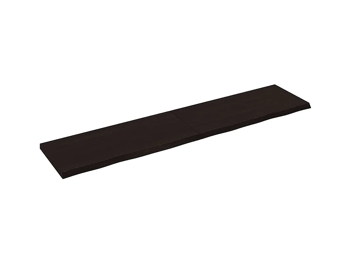 Wandregal Dunkelbraun 180x40x(2-4)cm Massivholz Eiche Behandelt