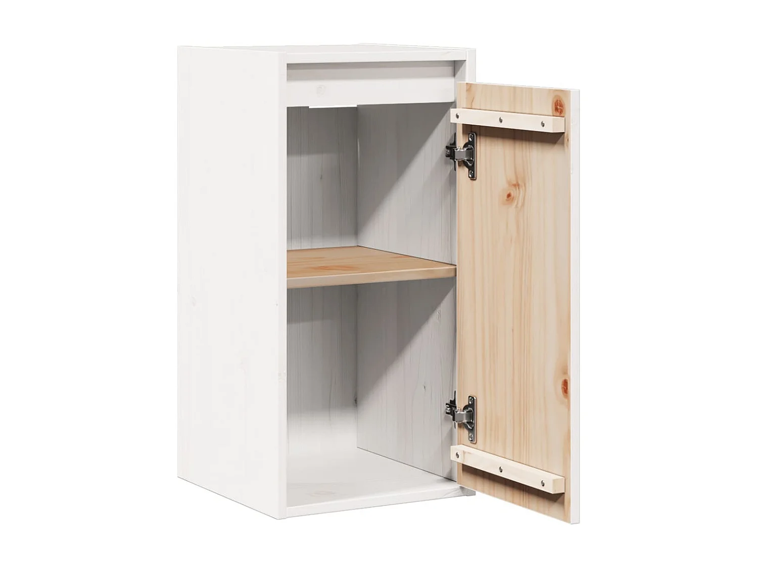 Pensili 2 pz Bianchi 30x30x60 cm in Legno Massello di Pino