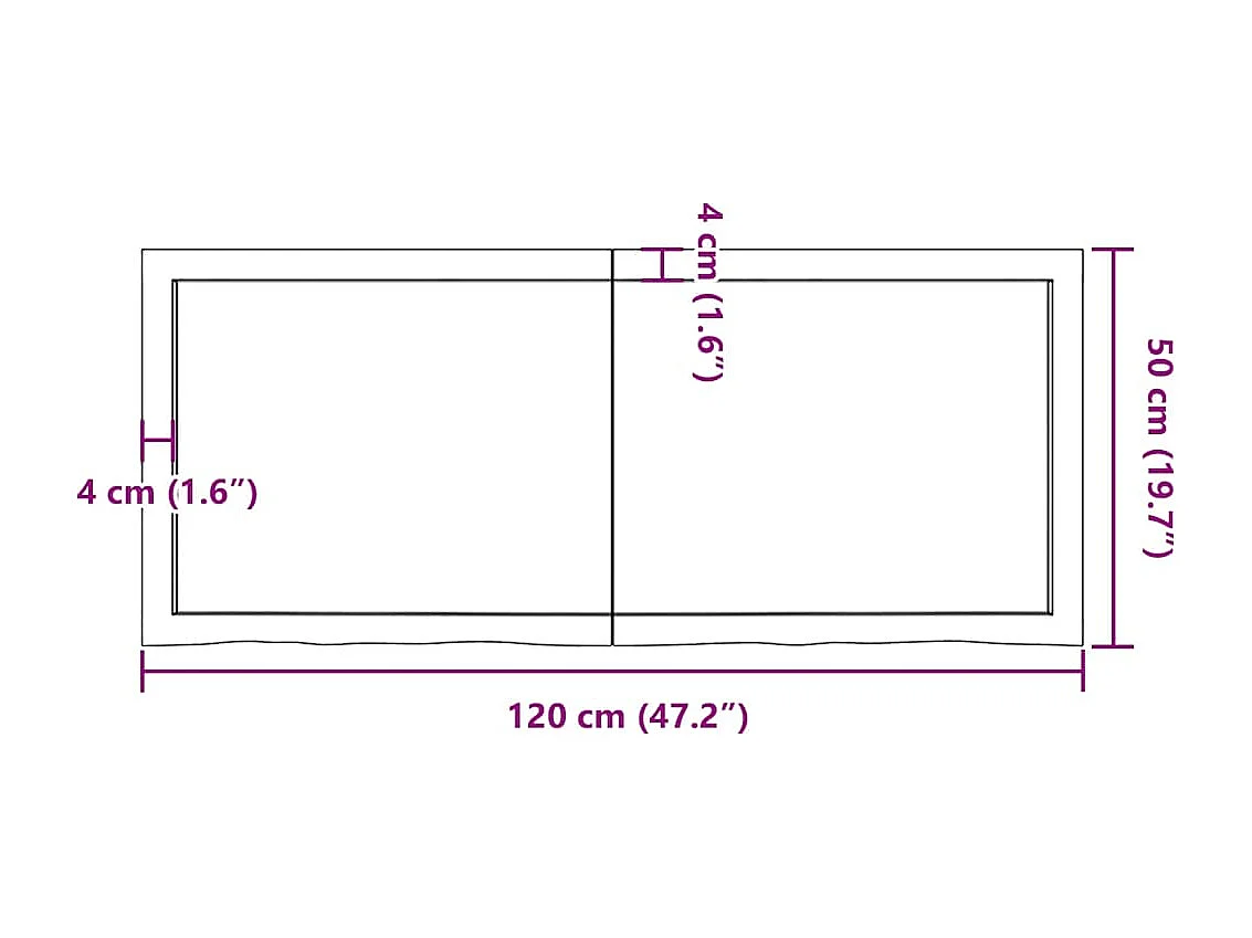 Étagère murale 120x50x(2-6) cm bois de chêne massif non traité